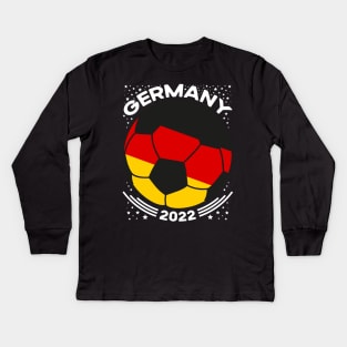 Germany Flag Soccer Football Team Kids Long Sleeve T-Shirt